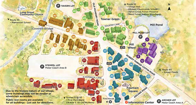 This Village Map of Long Grove, IL from their website shows how small the community is. 